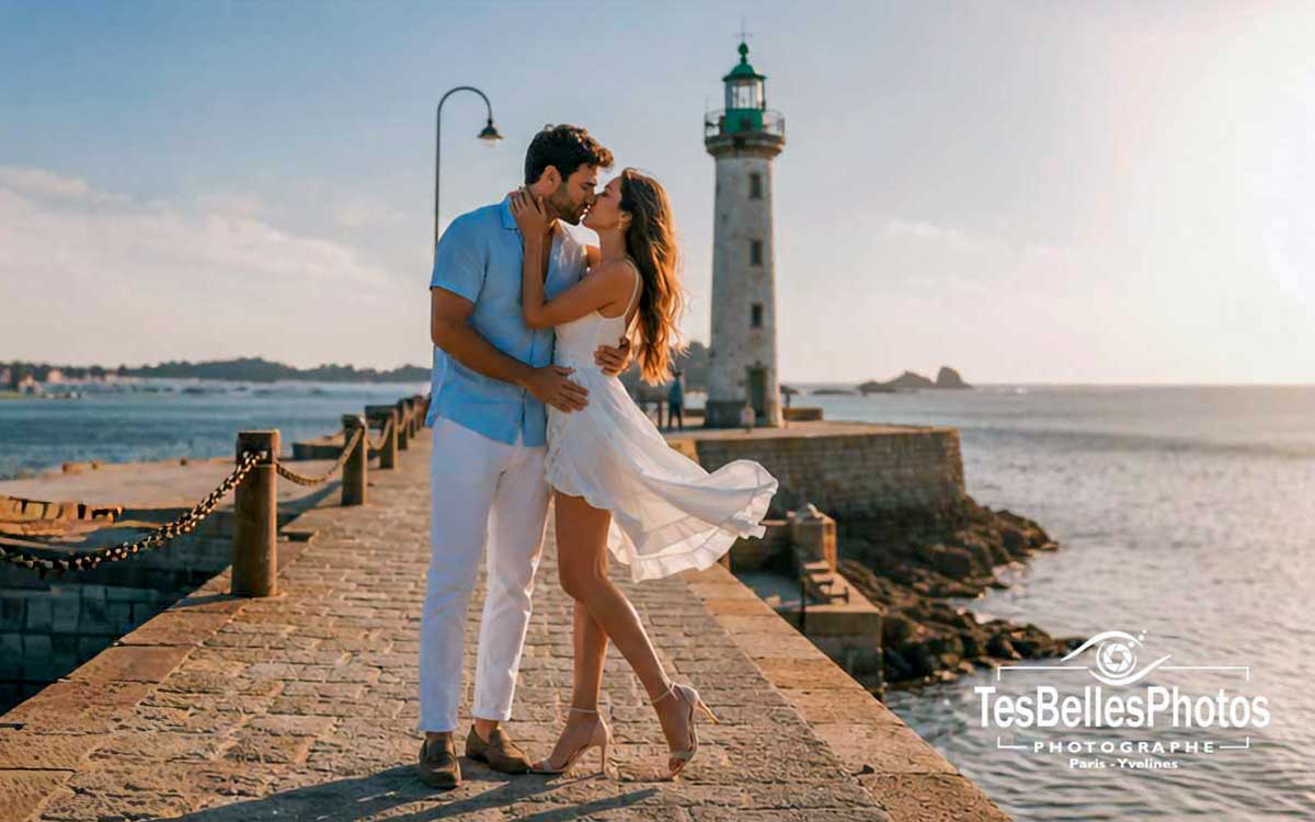 Photographe couple à Cancale – séance Save the Date