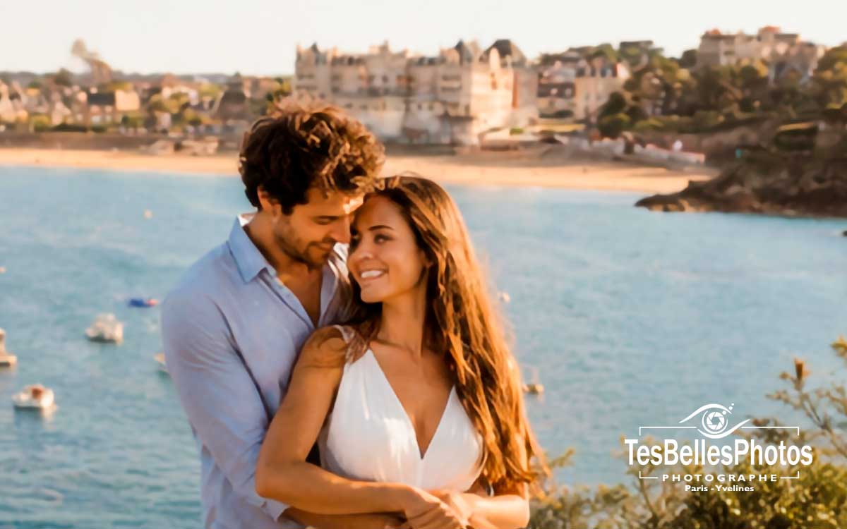 Photographe couple Saint-Lunaire – photo romantique en bord de mer