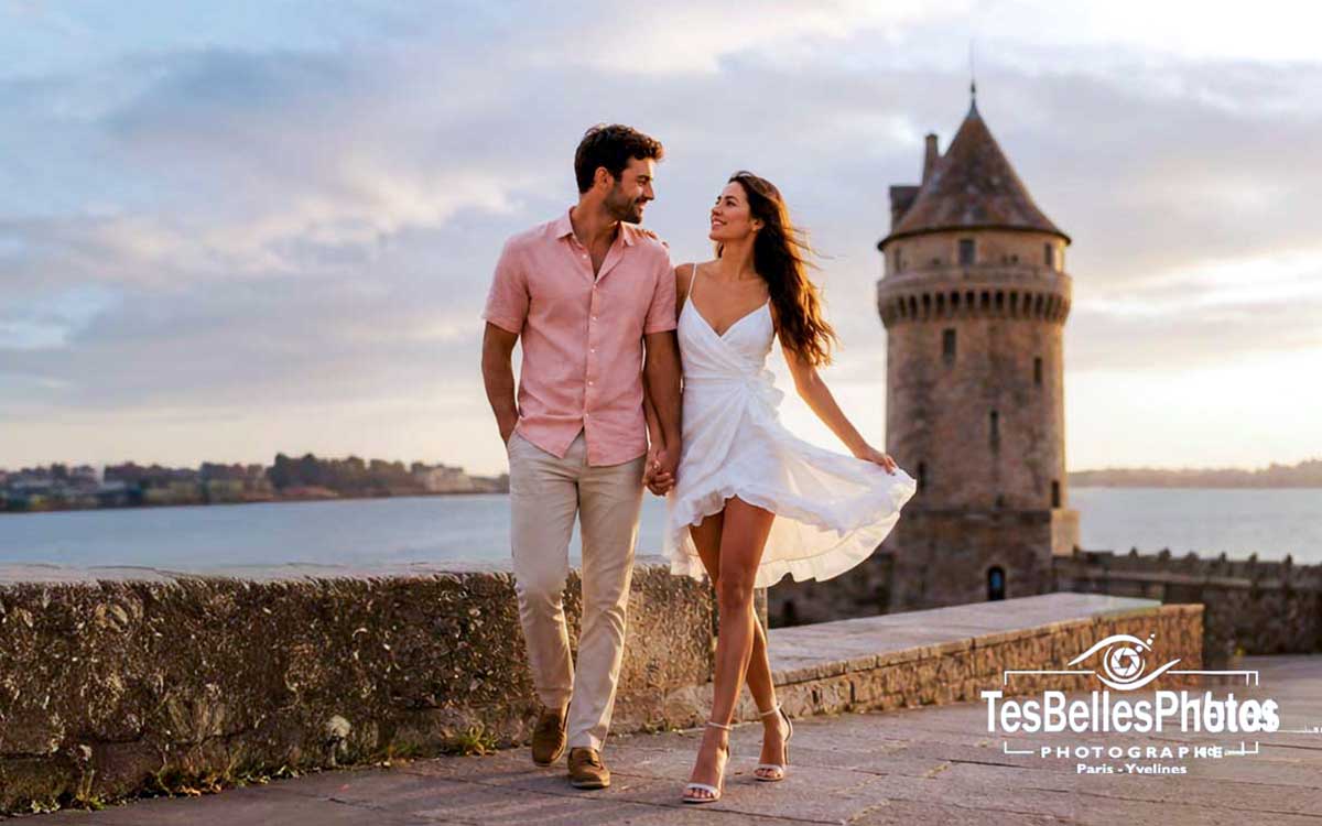 Photographe couple Saint-Malo – séance photo romantique à Saint-Malo