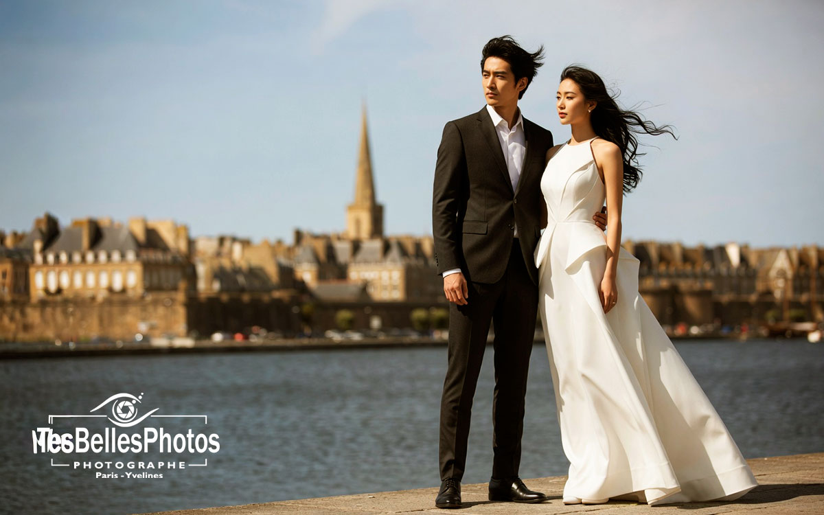 Photographe chinois à Saint-Malo – séance pré‑mariage chinois à Saint-Malo